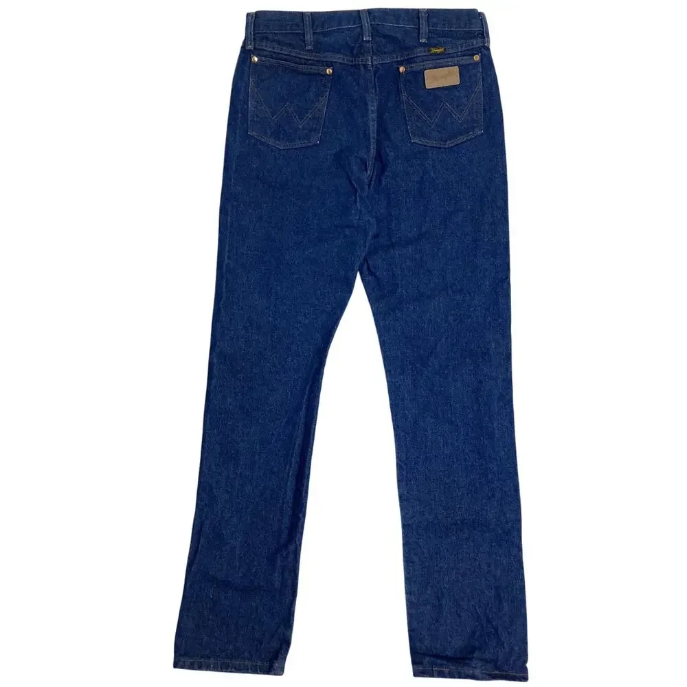 Wrangler Jeans Cowboy Cut Mens 36X36 Blue Dark Wash Straight Workwear Tall 13MWZ